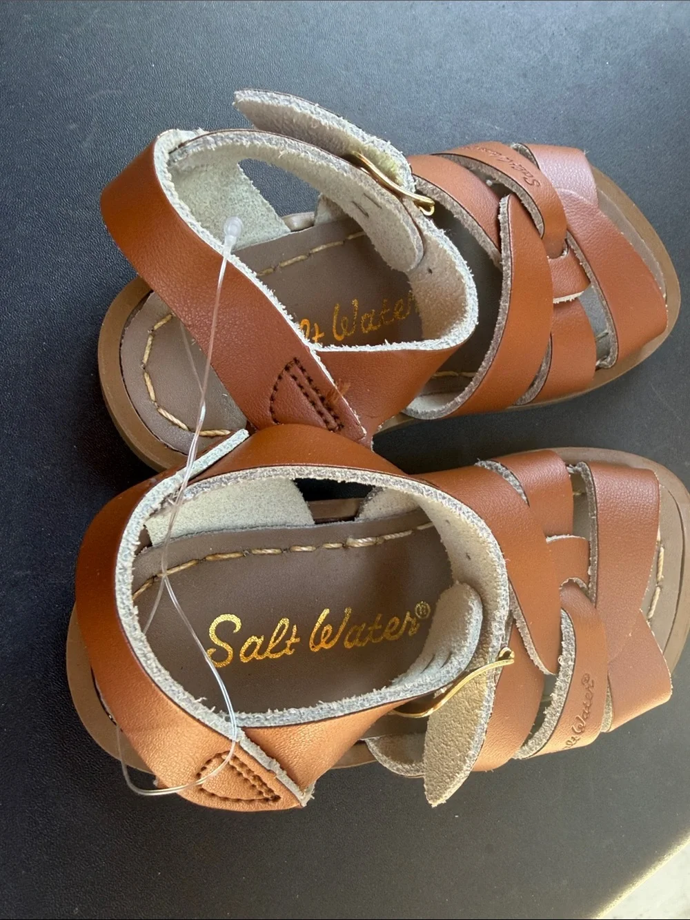 Brown Kids Salt Water Sandals Size 5